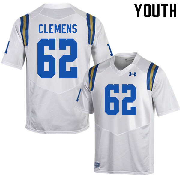 Youth #62 Duke Clemens UCLA Bruins College Football Jerseys Sale-White - Click Image to Close